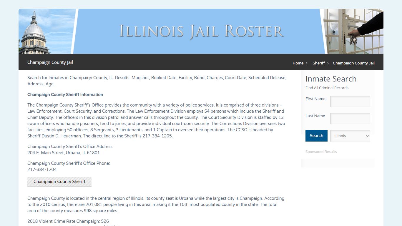 Champaign County Jail | Jail Roster Search